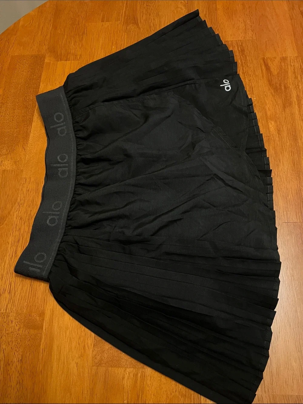 ALO Yoga Black Pleated Mini Skirt